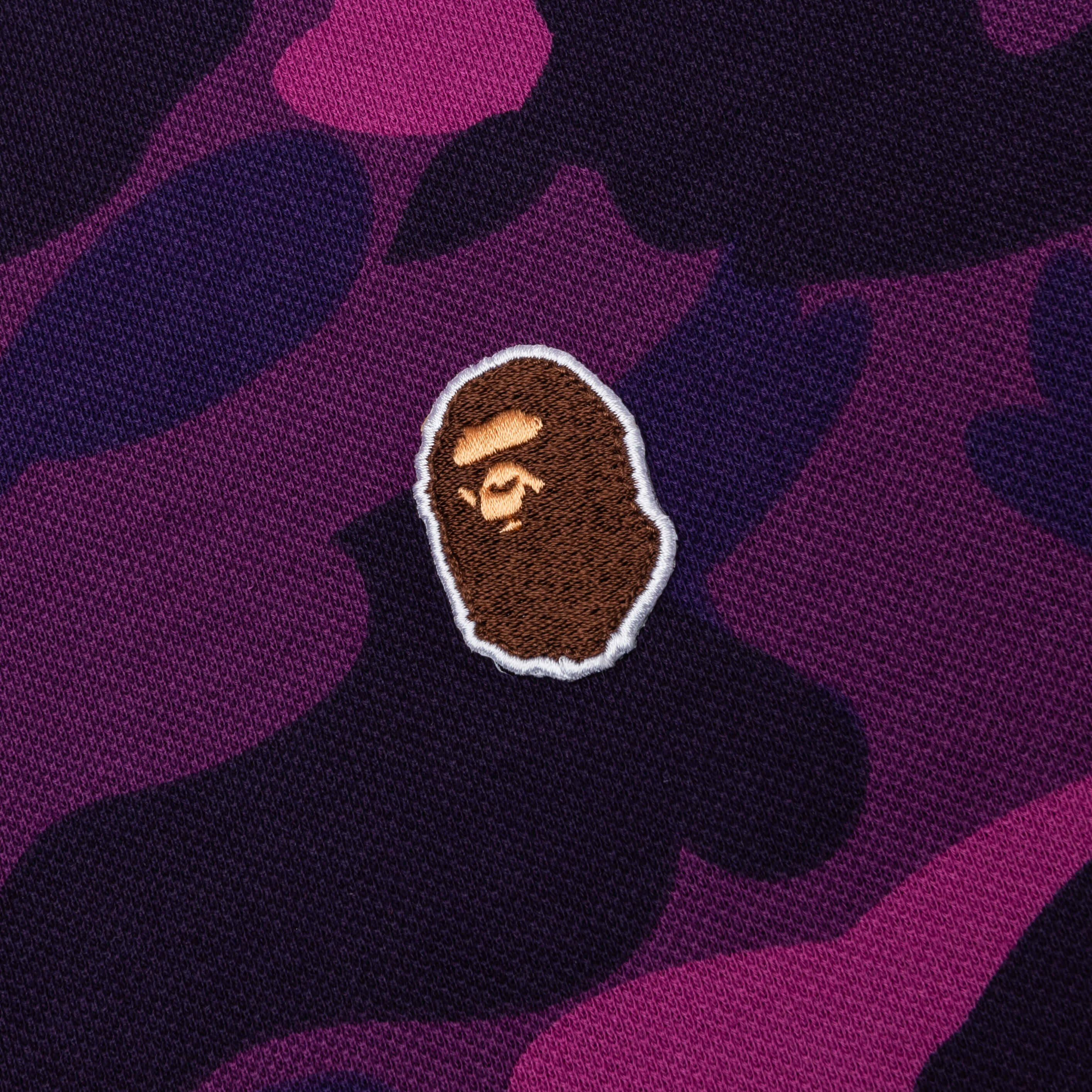 Color Camo Large Ape Head Relaxed Fit Polo Shirt - Purple - Image 4
