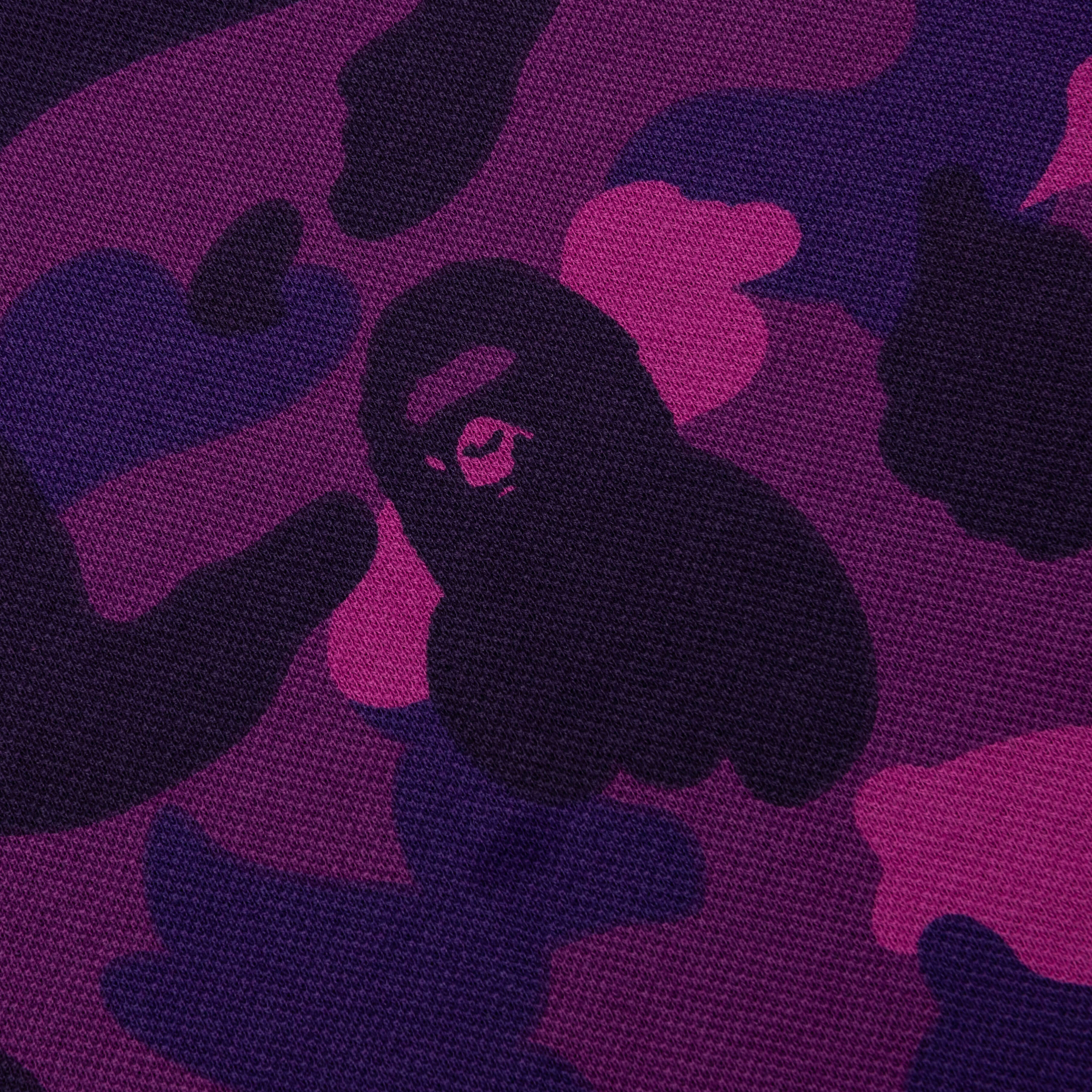 Color Camo Large Ape Head Relaxed Fit Polo Shirt - Purple - Image 5