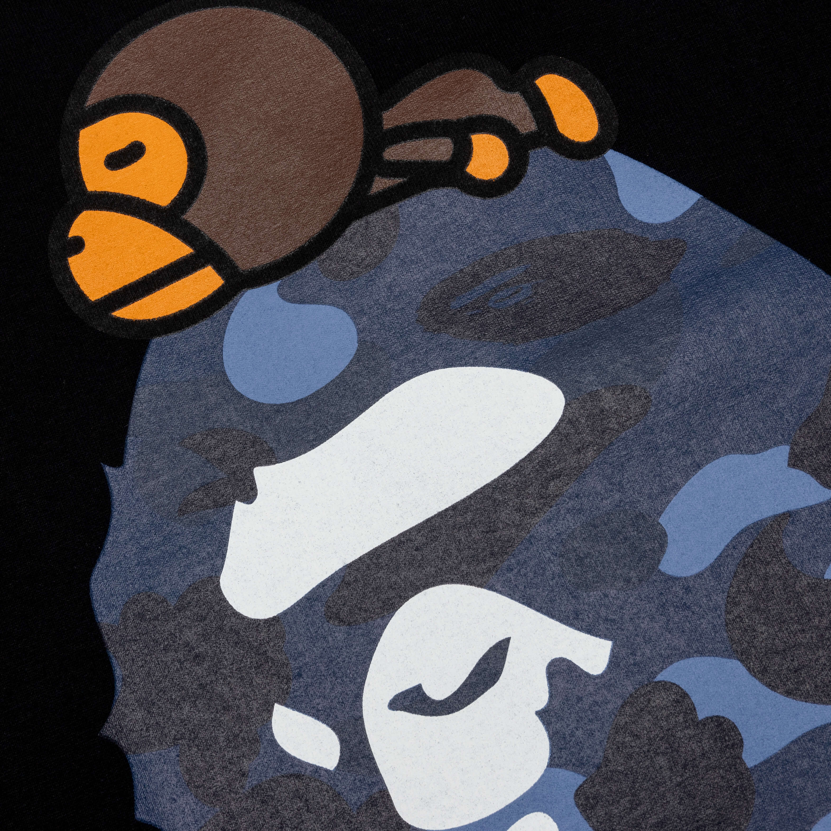 Color Camo Milo on Big Ape Tee - Black/Navy - Image 4