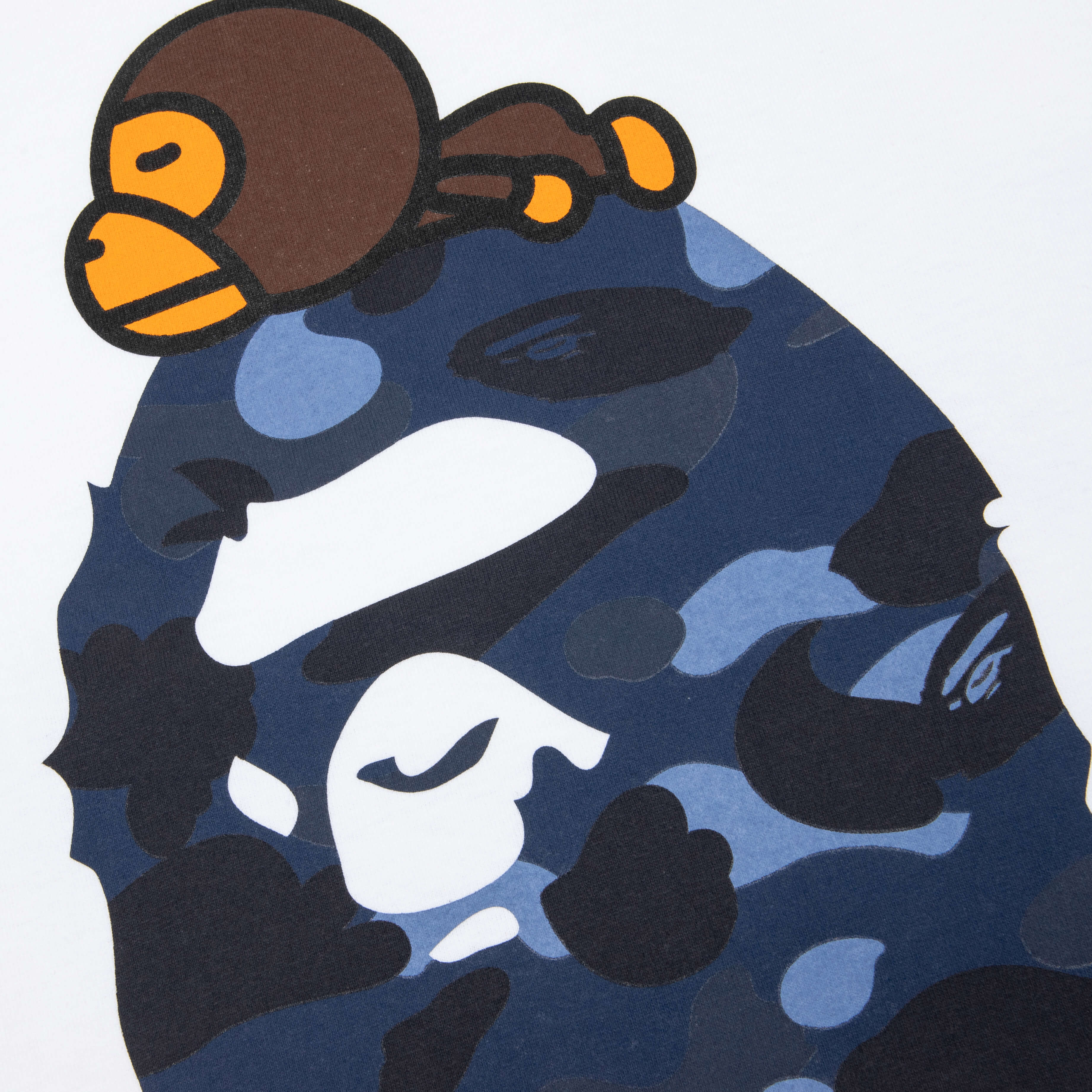 Color Camo Milo on Big Ape Tee - White/Navy - Image 4