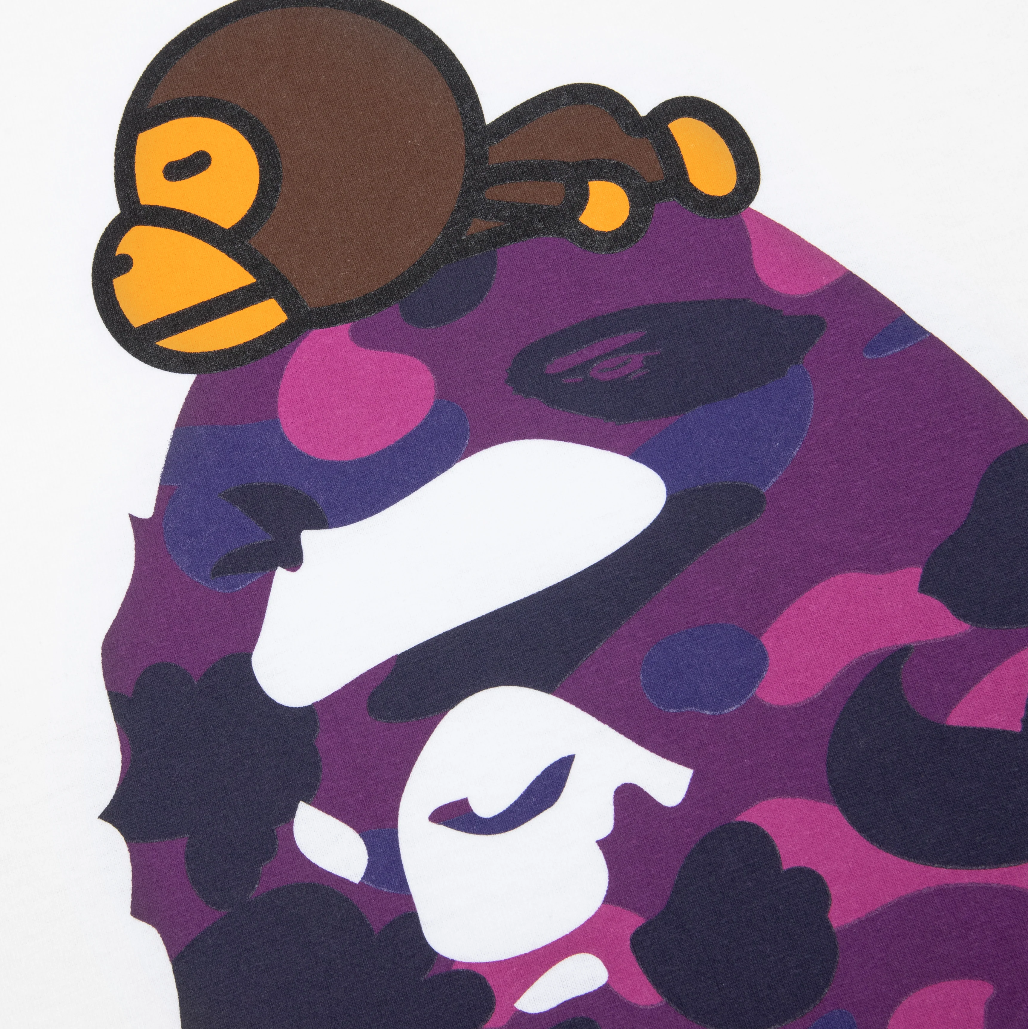 Color Camo Milo on Big Ape Tee - White/Purple - Image 3