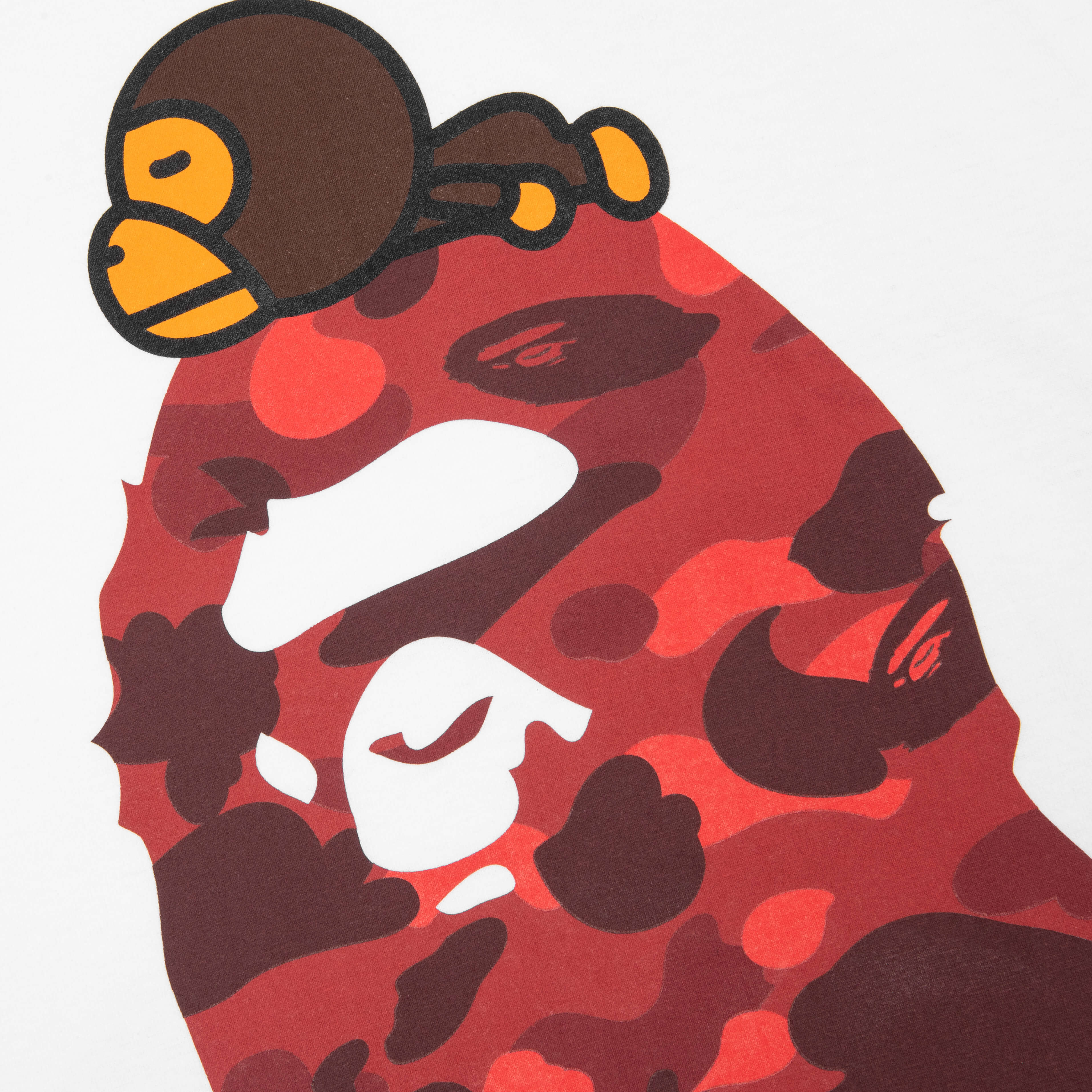 Color Camo Milo on Big Ape Tee - White/Red - Image 4