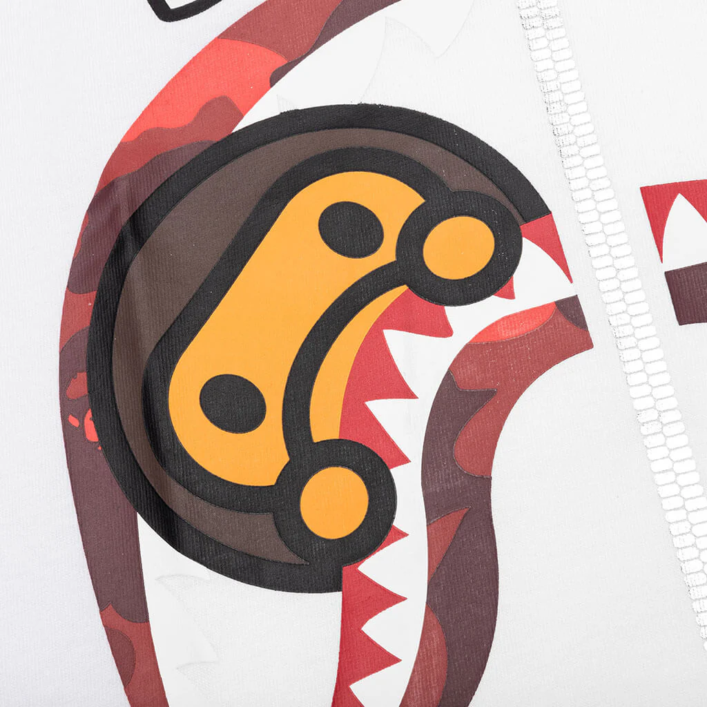 Color Camo Milo Shark Tee - White/Red - Image 4