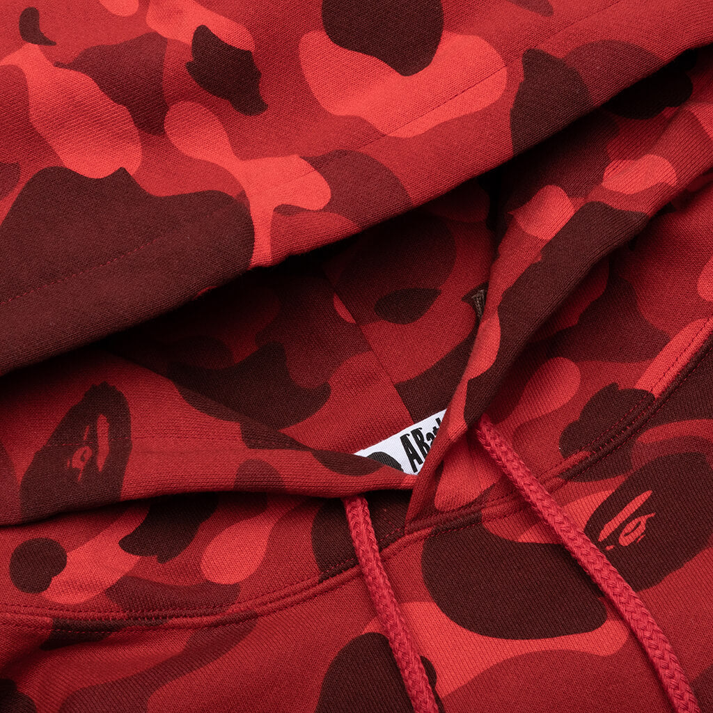 Color Camo Pullover Hoodie - Red - Image 3