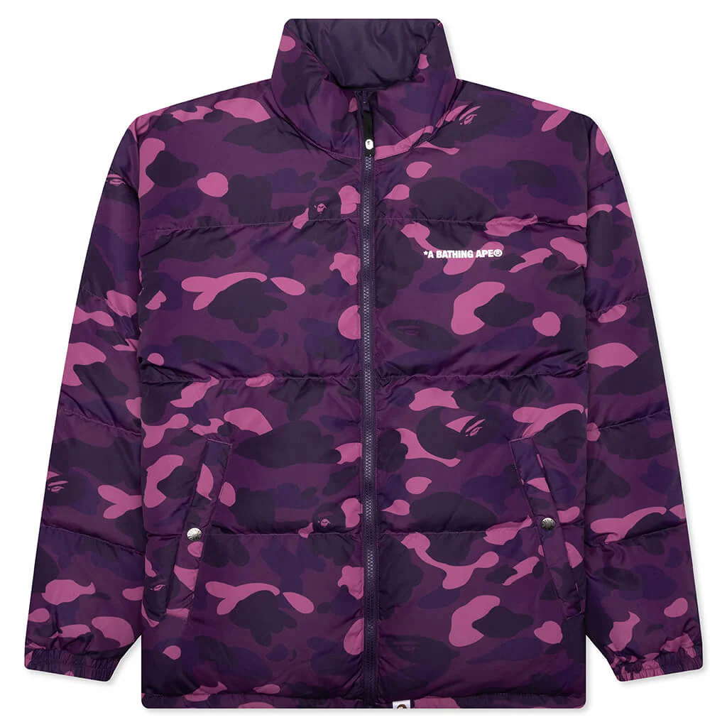 Color Camo Reversible Down Jacket - Purple