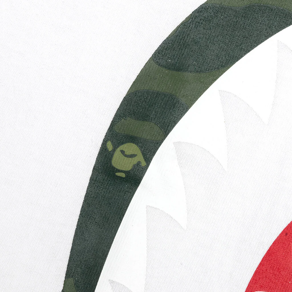 Color Camo Shark Tee - White/Green - Image 5