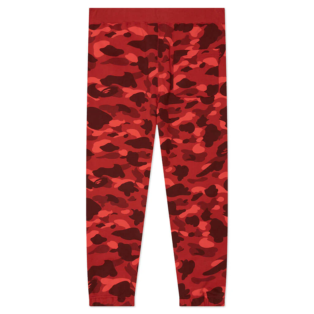 Color Camo Wide Fit Sweat Pants - Red - Image 2