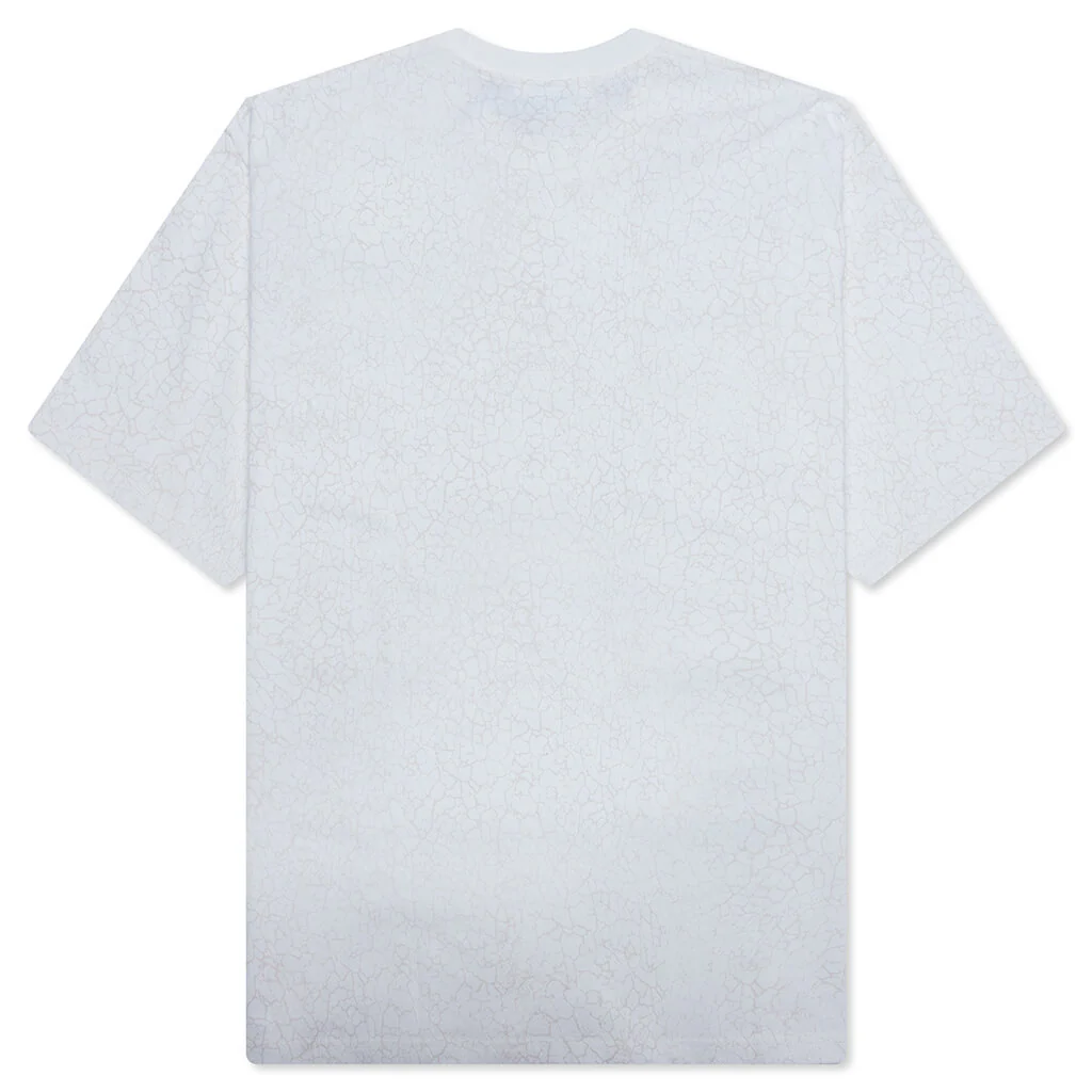 Crack Print Pattern Logo Relaxed Fit Tee - White - Image 2