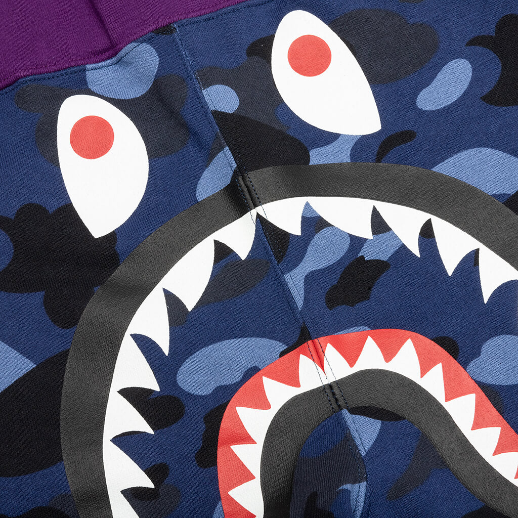 Crazy Camo Shark Sweat Shorts - Navy - Image 3