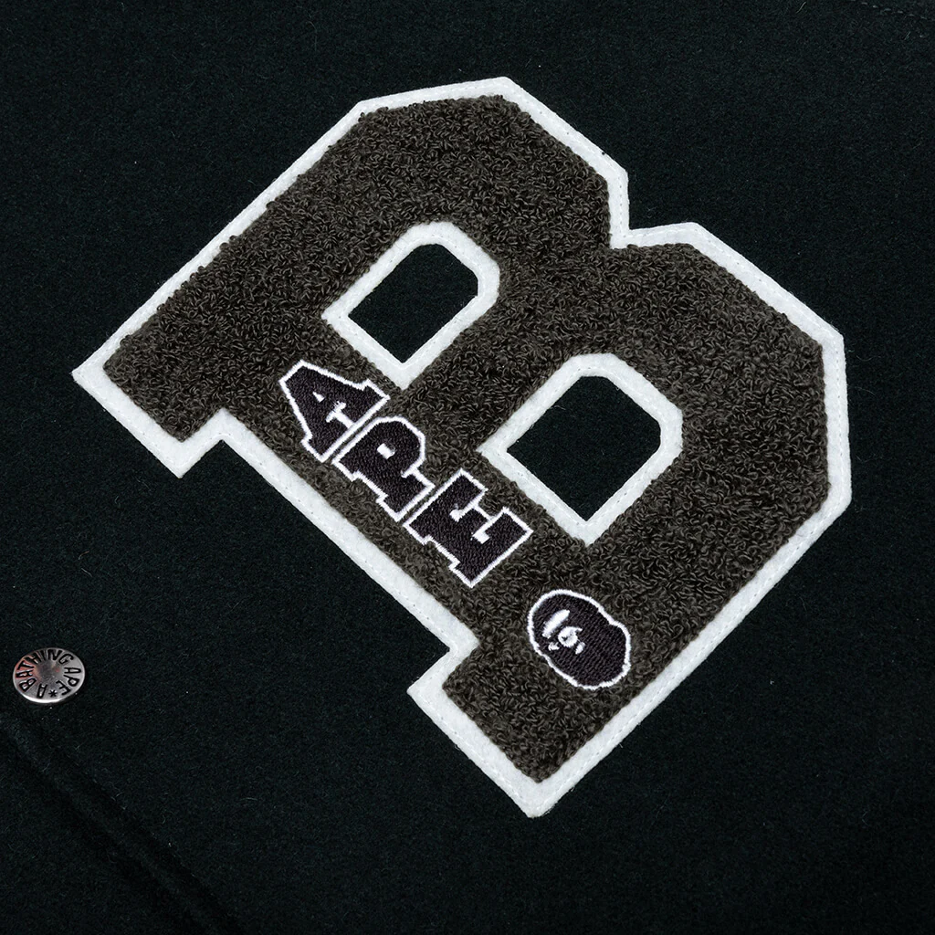 Embroidery Varsity Jacket - Green - Image 3