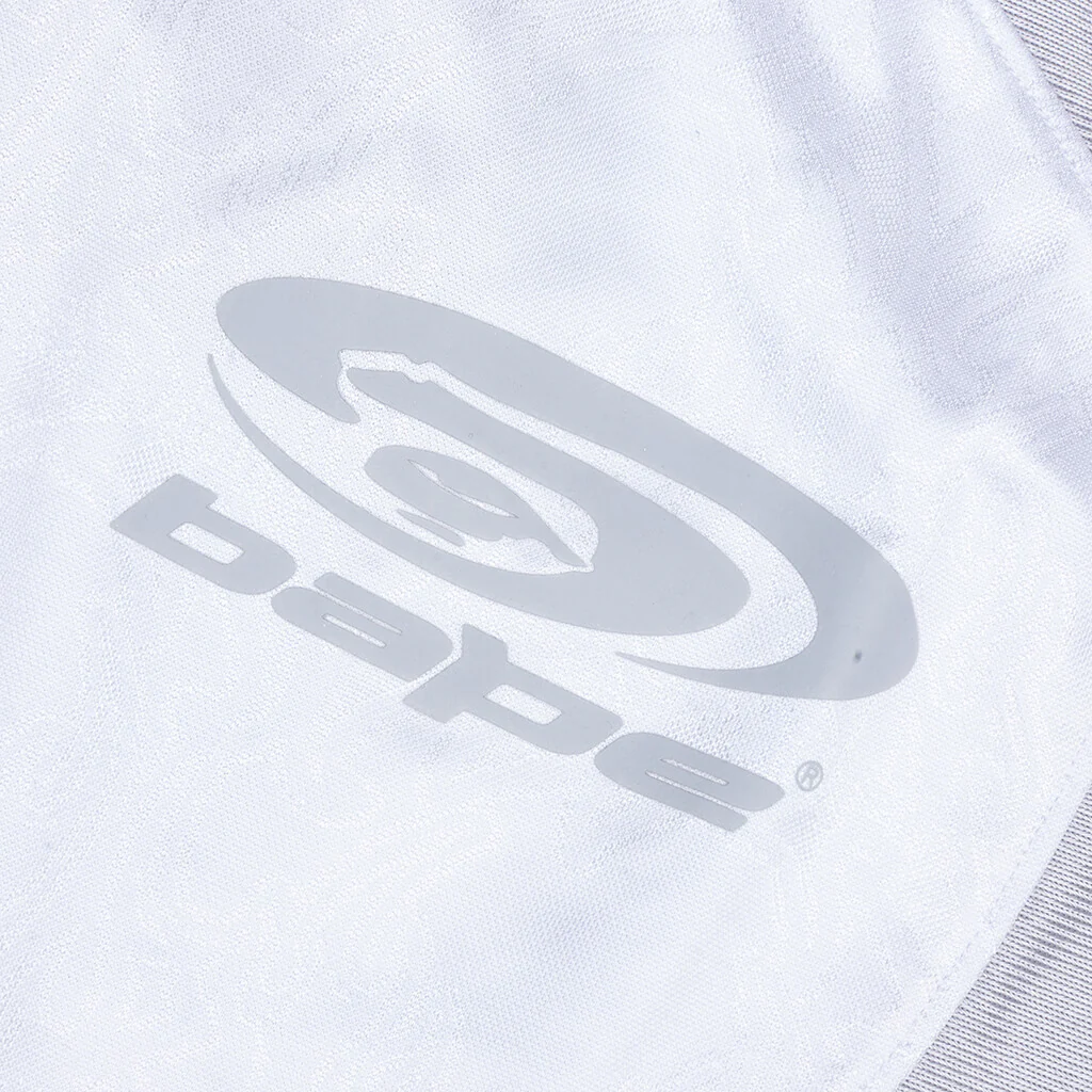 Flame Pattern Multilogo Relaxed Fit Football Jersey - White - Image 4