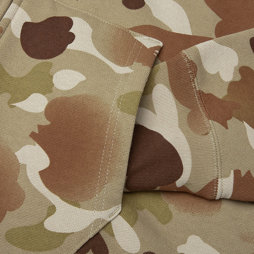 Graduation Camo Shark Full Zip Hoodie - Beige - Image 3