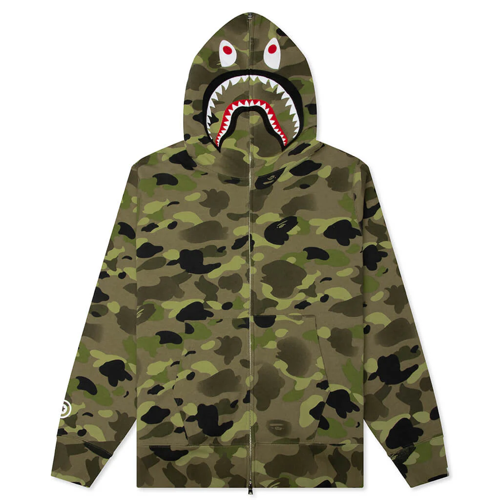 Graduation Camo Shark Full Zip Hoodie - Olive Drab