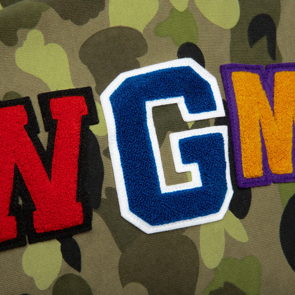 Graduation Camo Shark Full Zip Hoodie - Olive Drab - Image 6