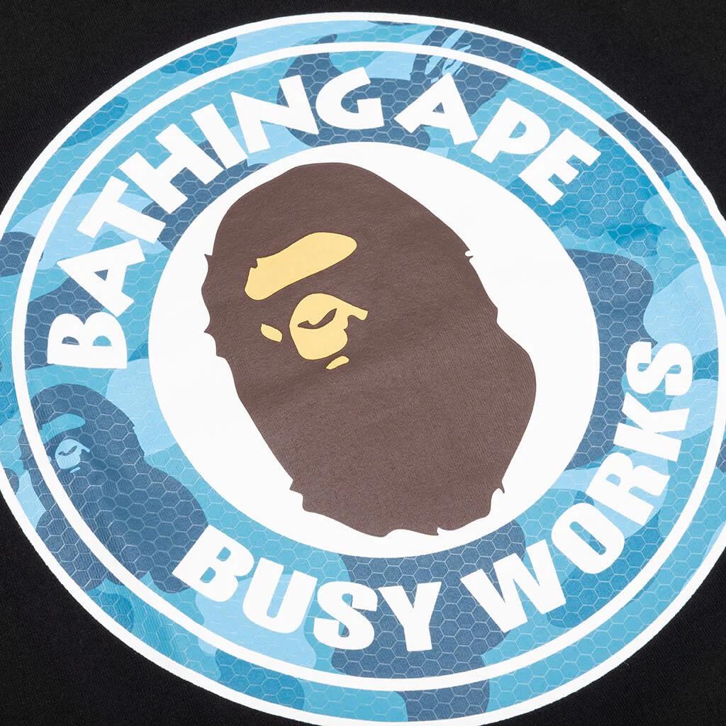 Honeycomb Camo Busy Works Tee - Black/Blue - Image 3