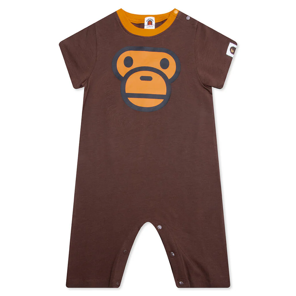 Infant's Milo Face Rompers - Brown