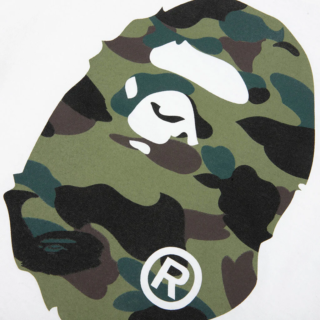 Kids 1st Camo Big Ape Head L/S Tee - White/Green - Image 3