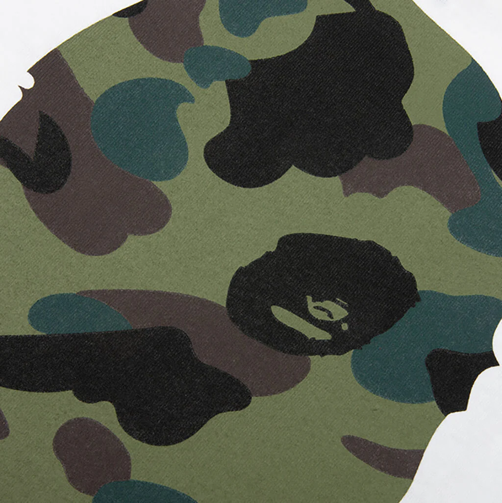 Kids 1st Camo Big Ape Head L/S Tee - White/Green - Image 5