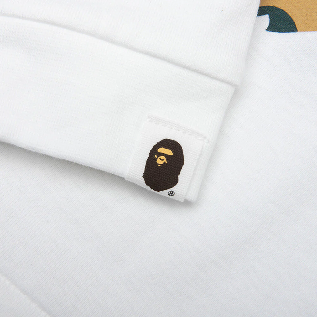 Kids 1st Camo Big Ape Head L/S Tee - White/Yellow - Image 4