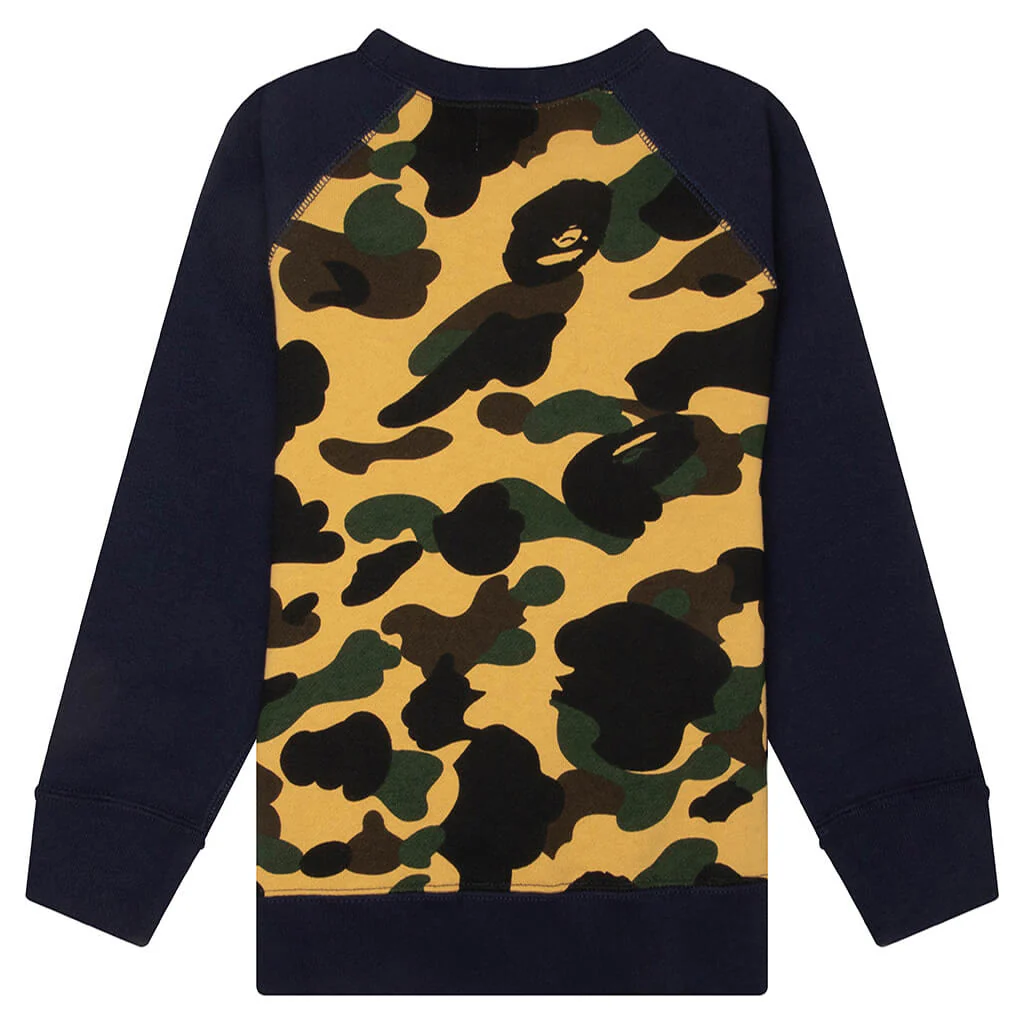 Kids 1st Camo Milo Shark FZH Crewneck Sweatshirt - Blue - Image 2