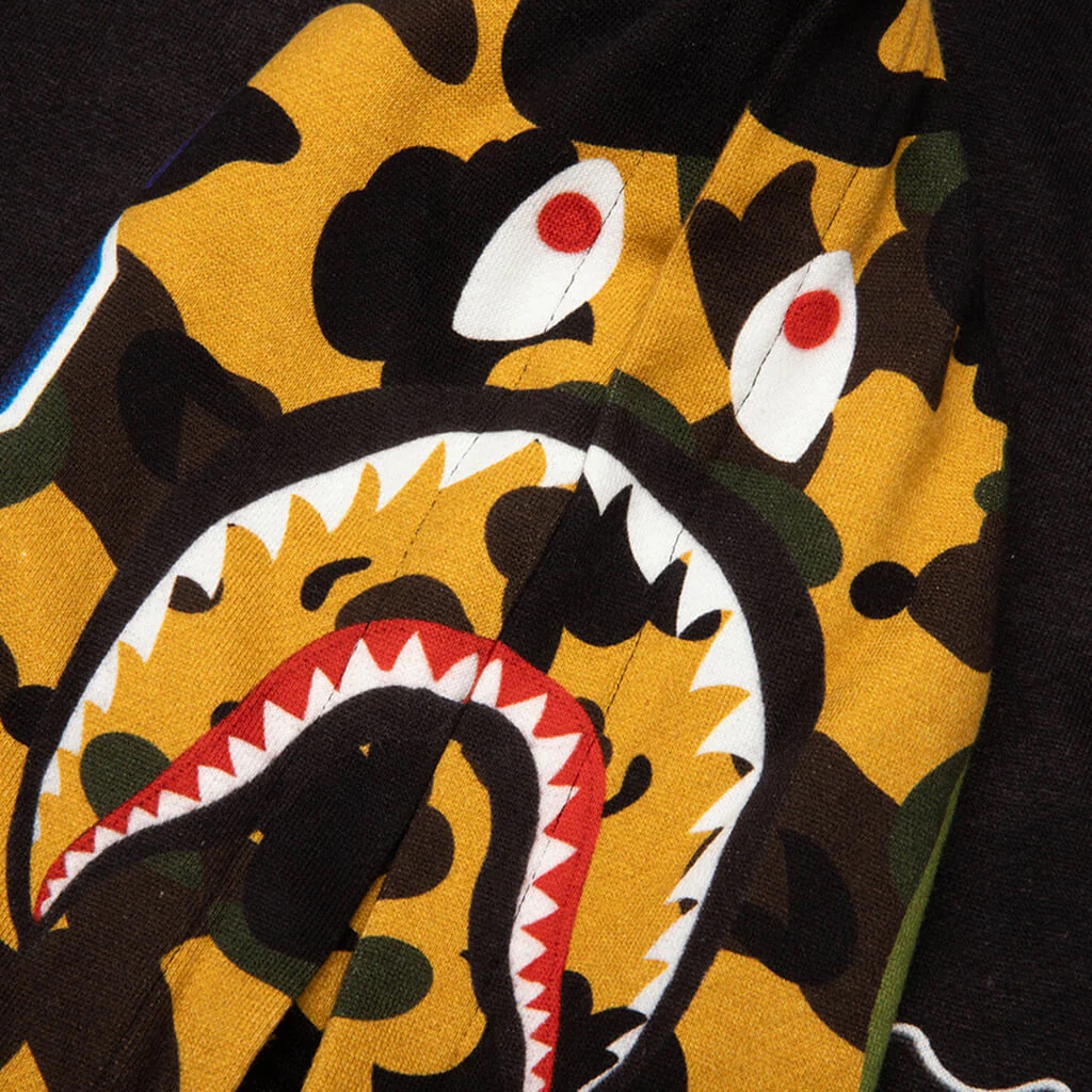 Kids 1st Camo Shark Hoodie Print Sweat Varsity Jacket - Black - Image 3