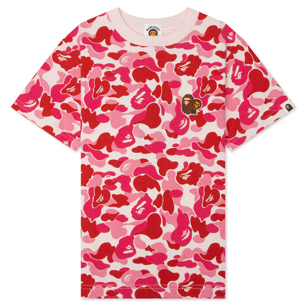 Kids ABC Camo Ape & Milo One Point Tee - Pink