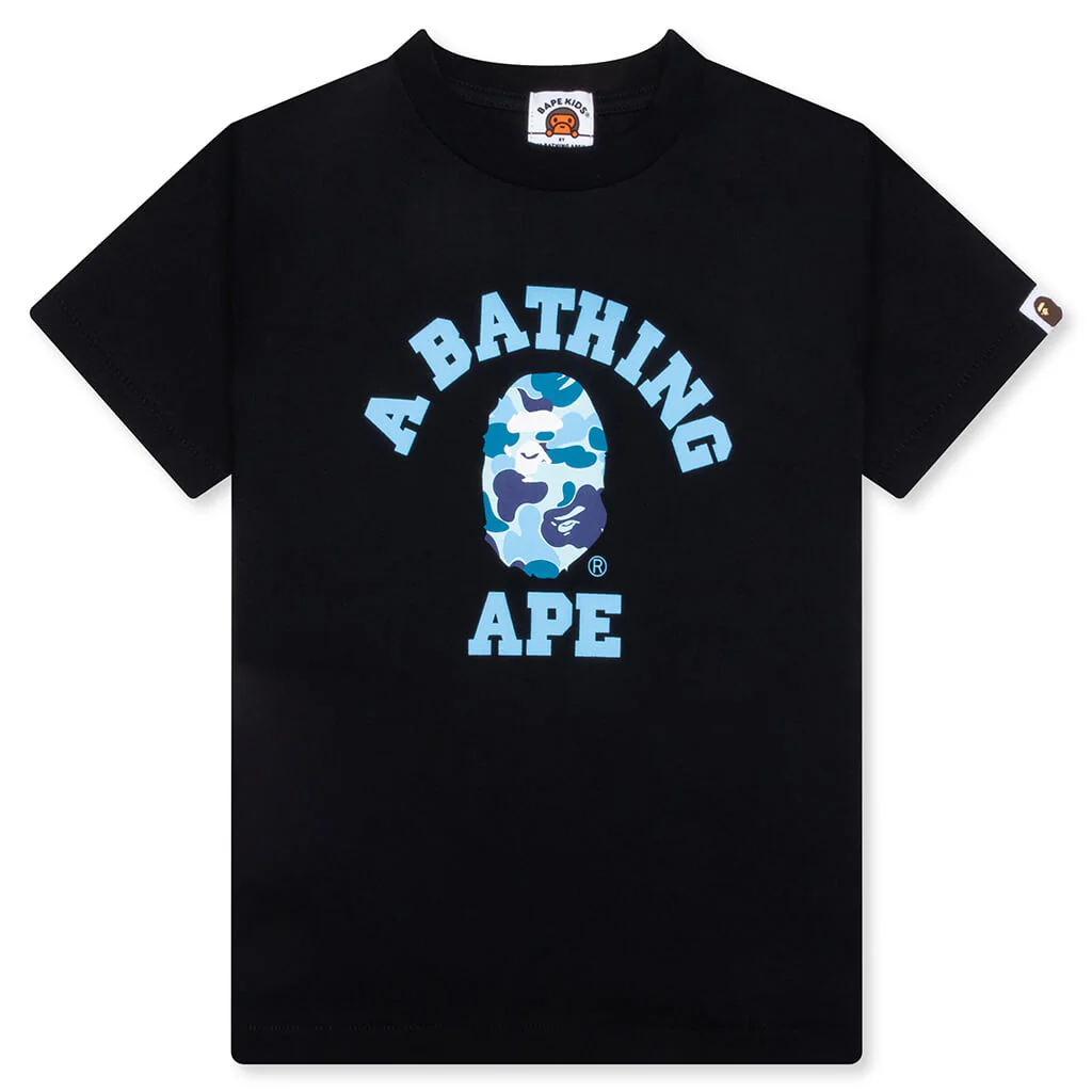 Kid's ABC Camo College Tee - Black/Blue