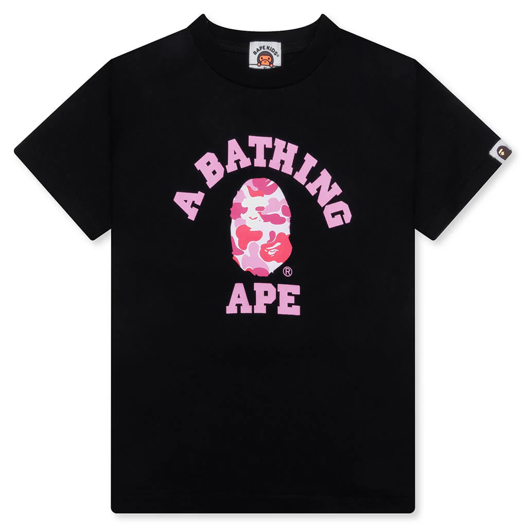 Kid's ABC Camo College Tee - Black/Pink