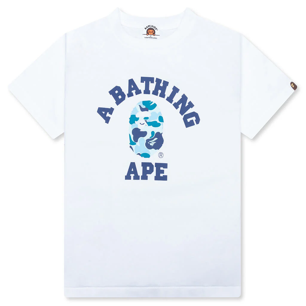 Kid's ABC Camo College Tee - White/Black