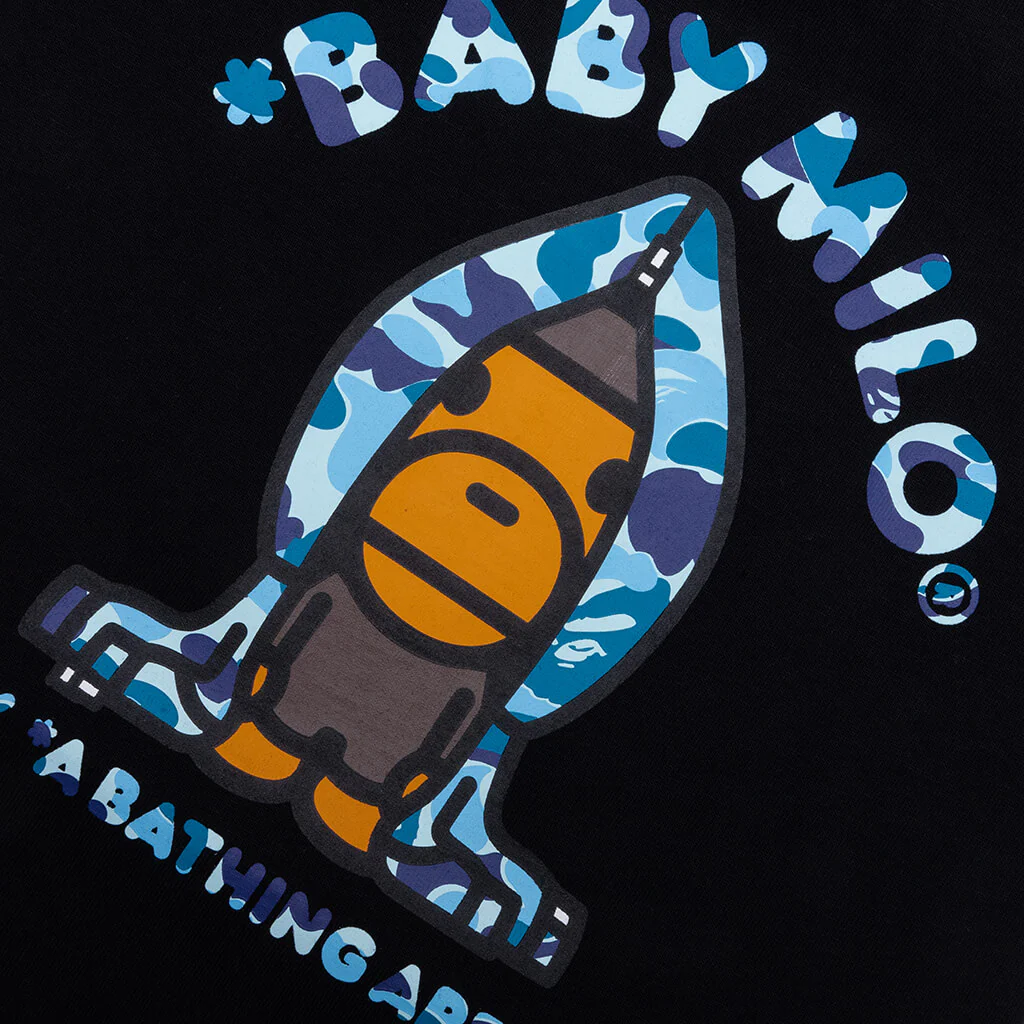 Kid's ABC Camo Milo Hoodie Tee - Black/Blue - Image 3
