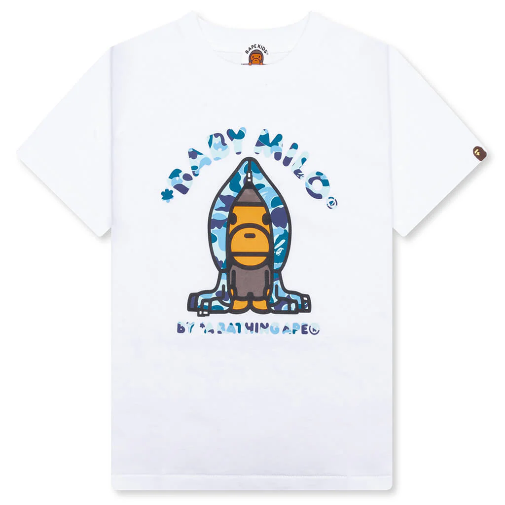 Kid's ABC Camo Milo Hoodie Tee - White/Black