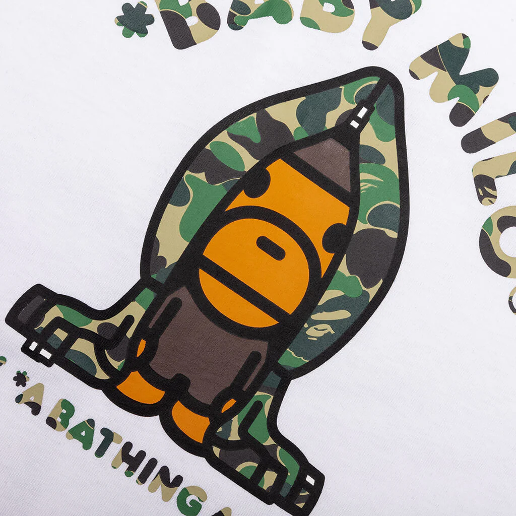 Kid's ABC Camo Milo Hoodie Tee - White/Green - Image 3