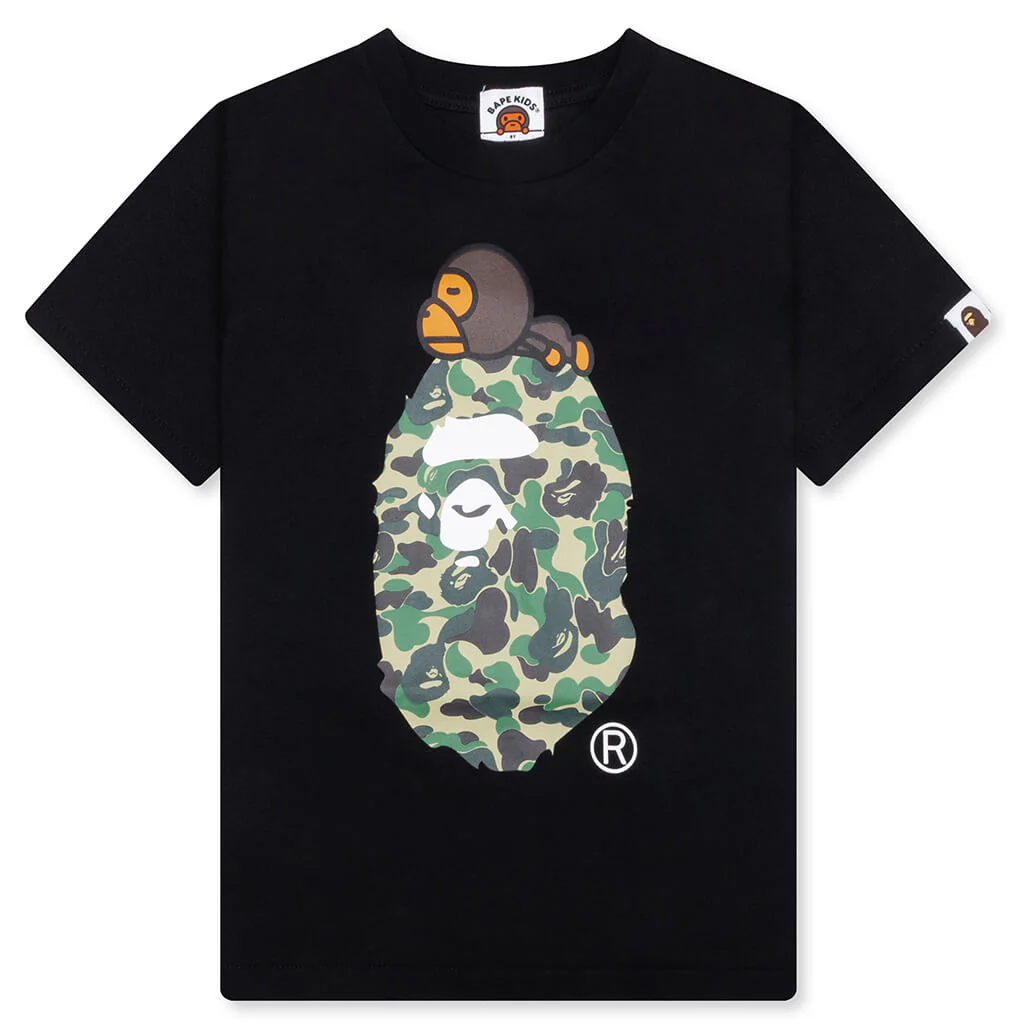 Kid's ABC Camo Milo on Big Ape Tee - Black/Green