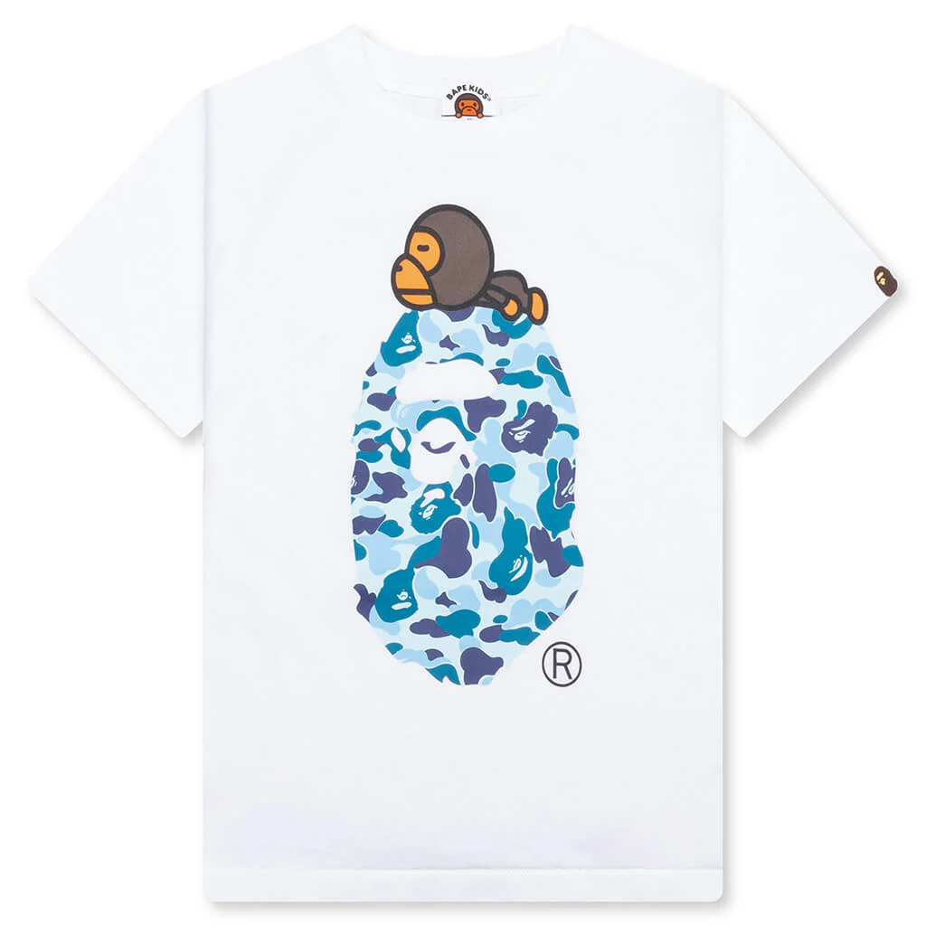 Kid's ABC Camo Milo on Big Ape Tee - White/Black