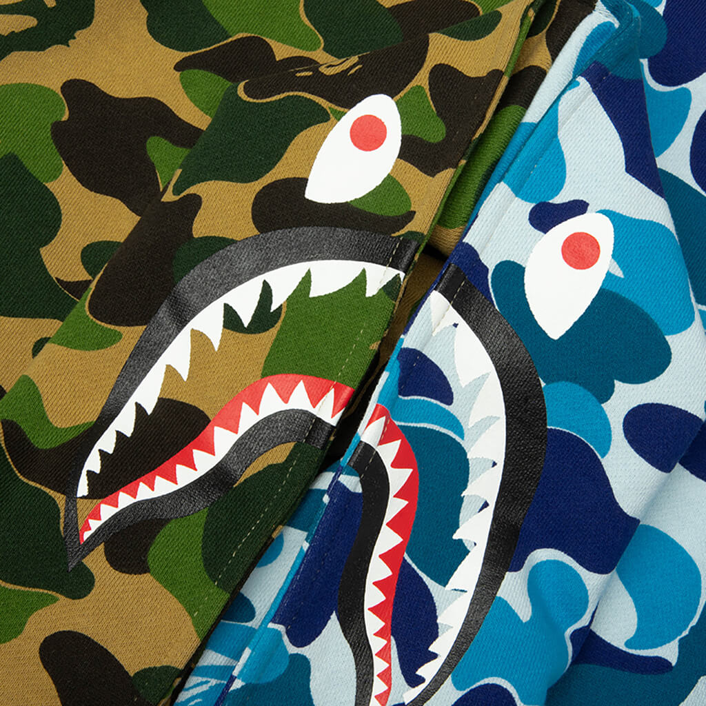 Kids ABC Camo Multi Shark Zip Hoodie - Green - Image 4