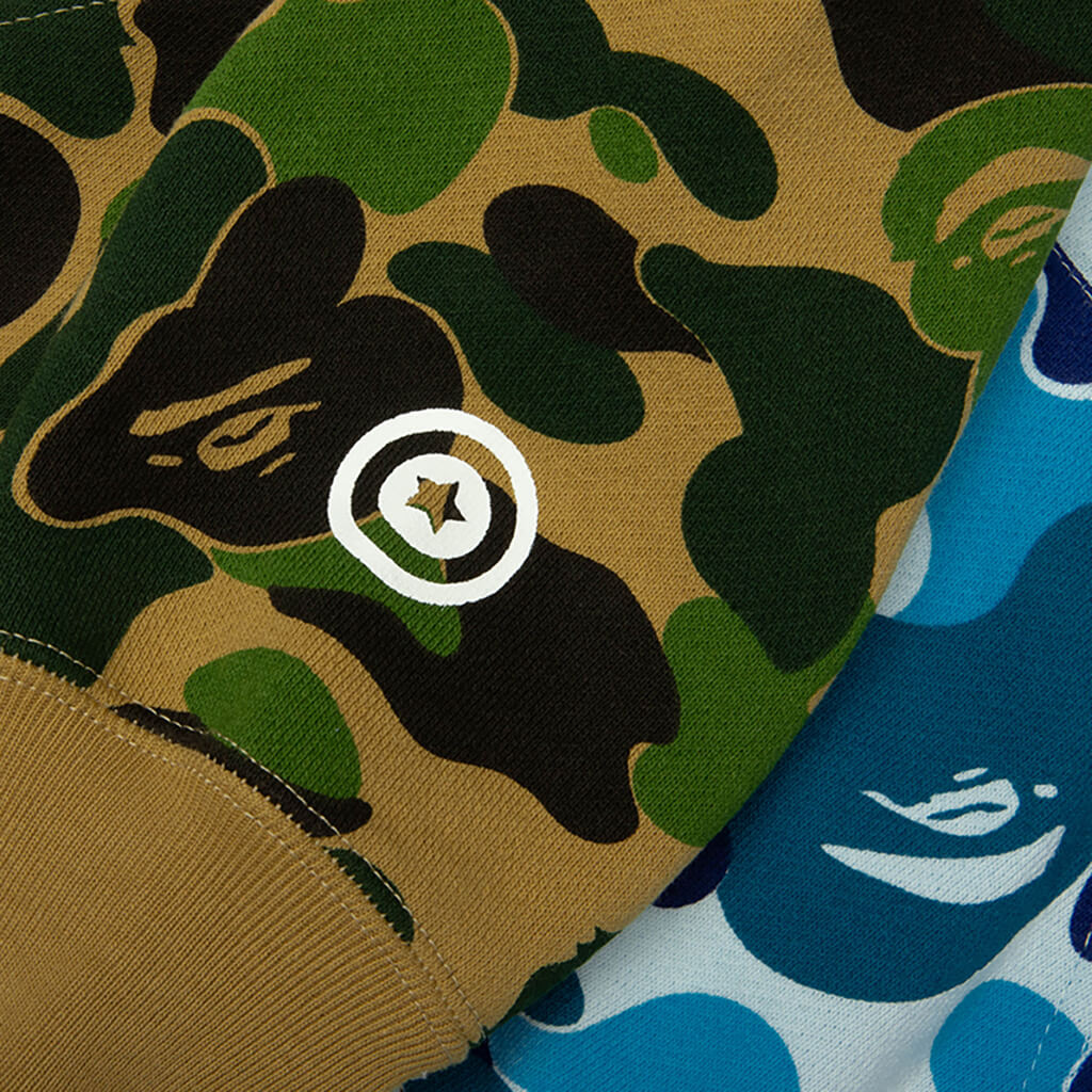 Kids ABC Camo Multi Shark Zip Hoodie - Green - Image 6