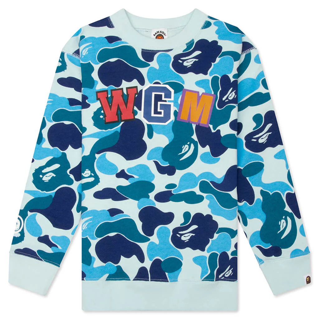 Kids ABC Camo Shark Crewneck Sweatshirt - Blue
