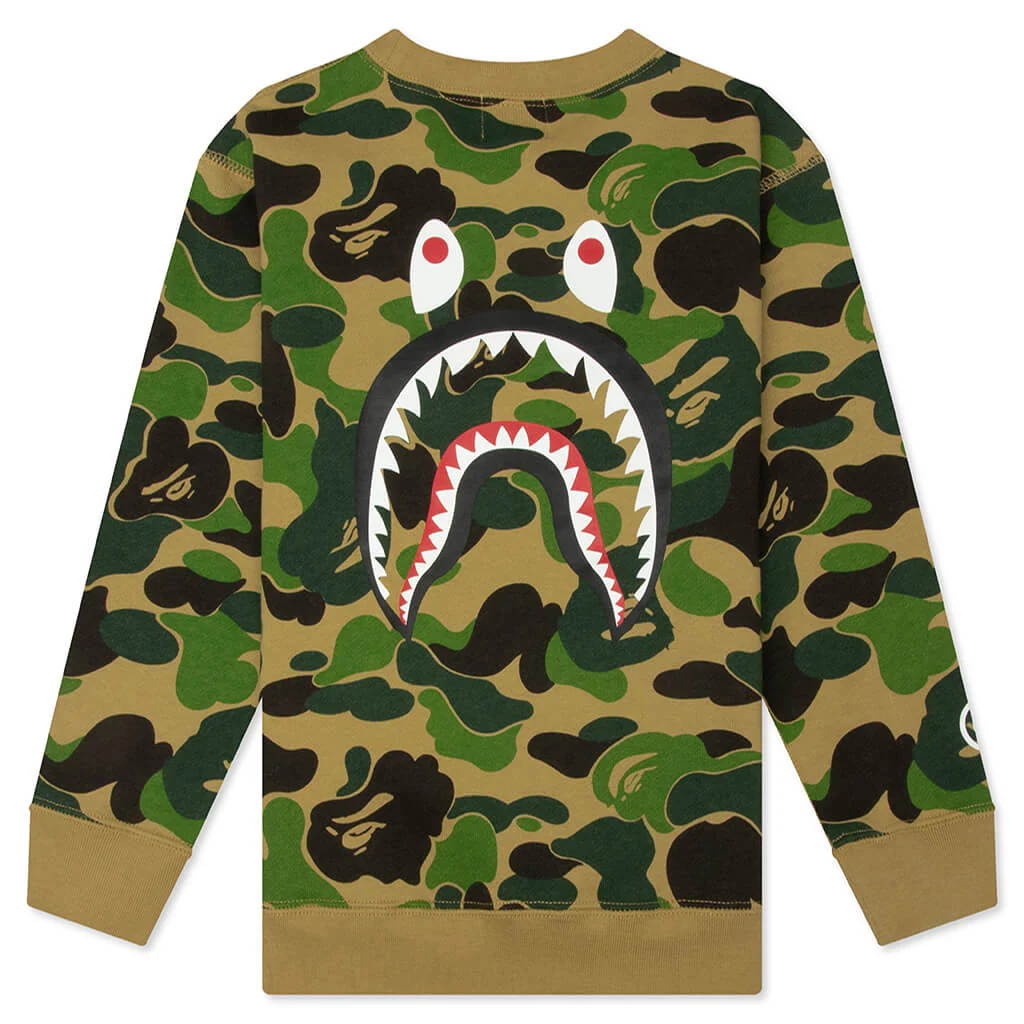 Kids ABC Camo Shark Crewneck Sweatshirt - Green - Image 2