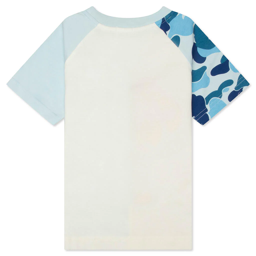 Kids ABC Camo Shark Milo Tee - Blue - Image 2