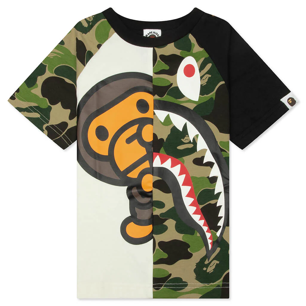 Kids ABC Camo Shark Milo Tee - Green
