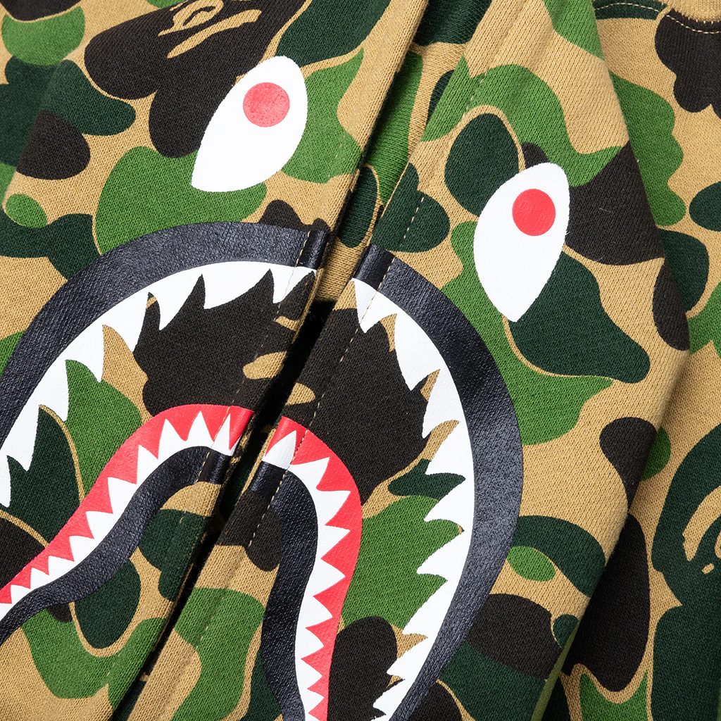 Kid's Abc Camo Shark Zip Hoodie - Green - Image 3