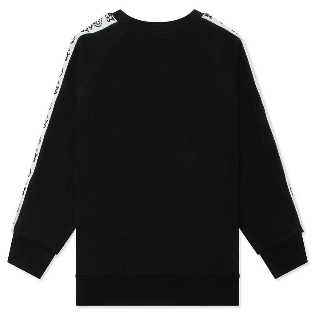 Kids Baby Milo Line Tape Relaxed Fit Crewneck Sweatshirt - Black - Image 2