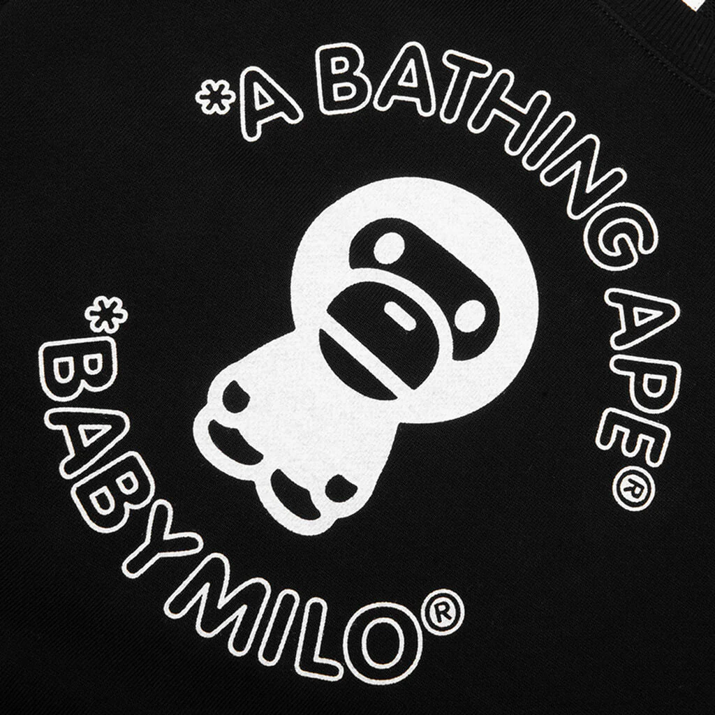 Kids Baby Milo Line Tape Relaxed Fit Crewneck Sweatshirt - Black - Image 3