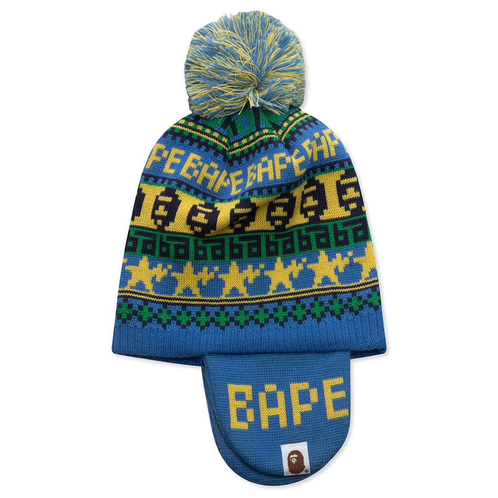 Kids BAPE Knit Cap - Blue - Image 2