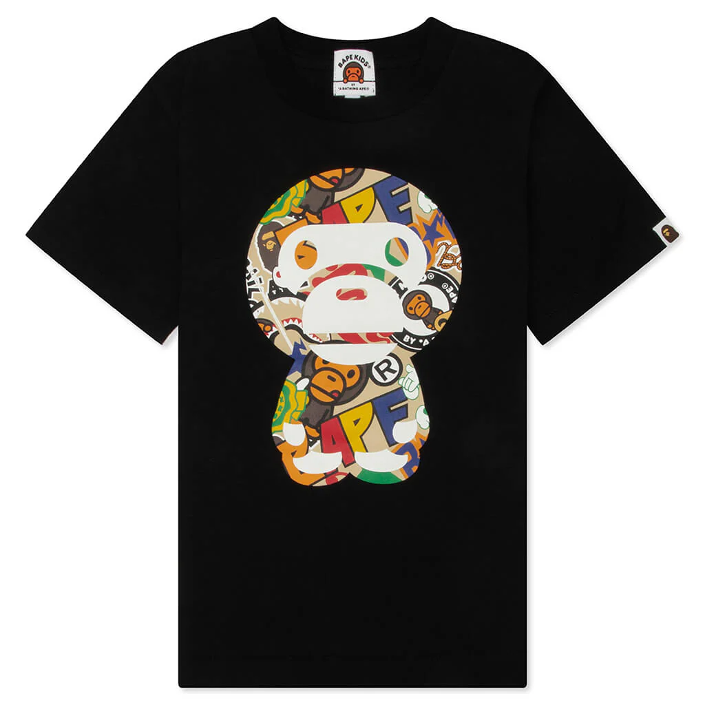 Kids BAPE Milo Assorted Big Baby Milo Tee - Black