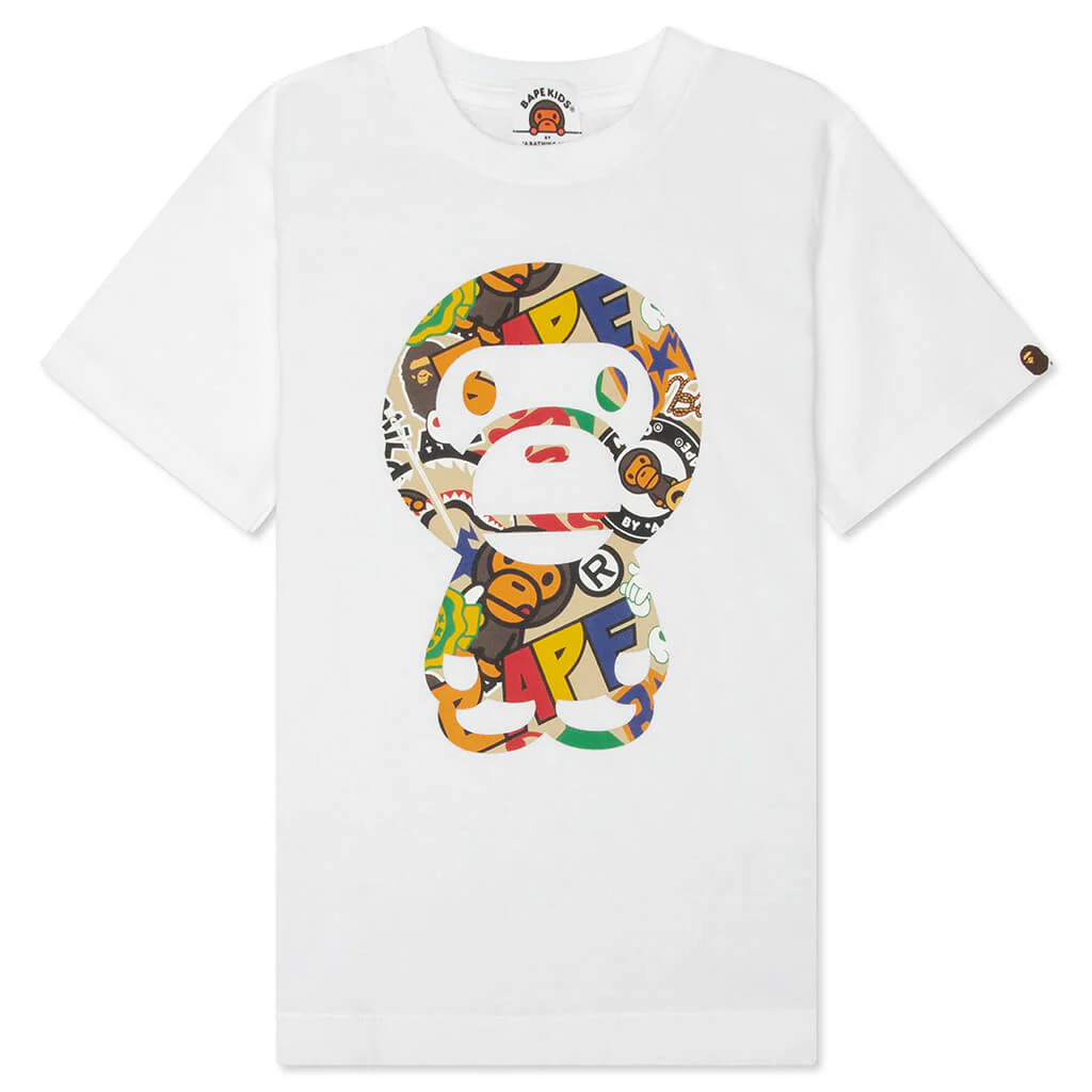 Kids BAPE Milo Assorted Big Baby Milo Tee - White