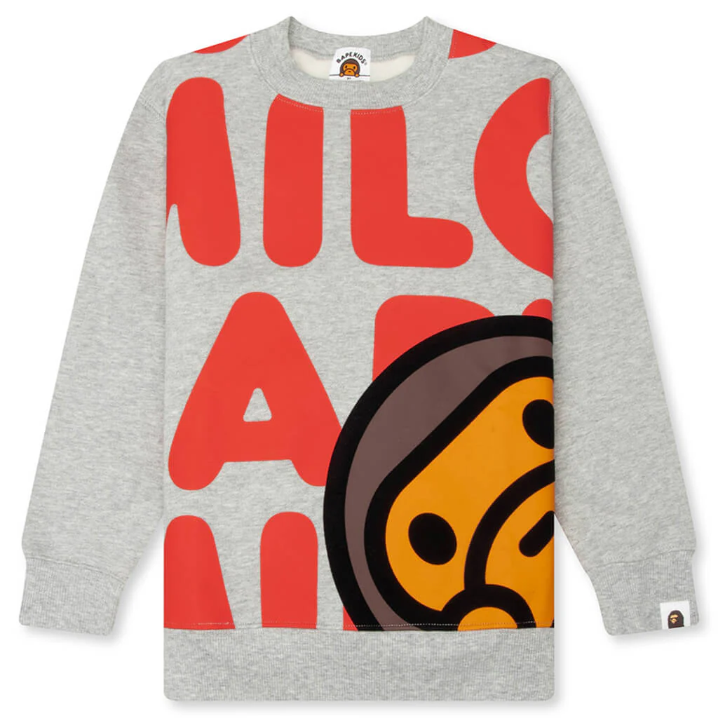 Kids Big Baby Milo Crewneck Sweatshirt - Gray