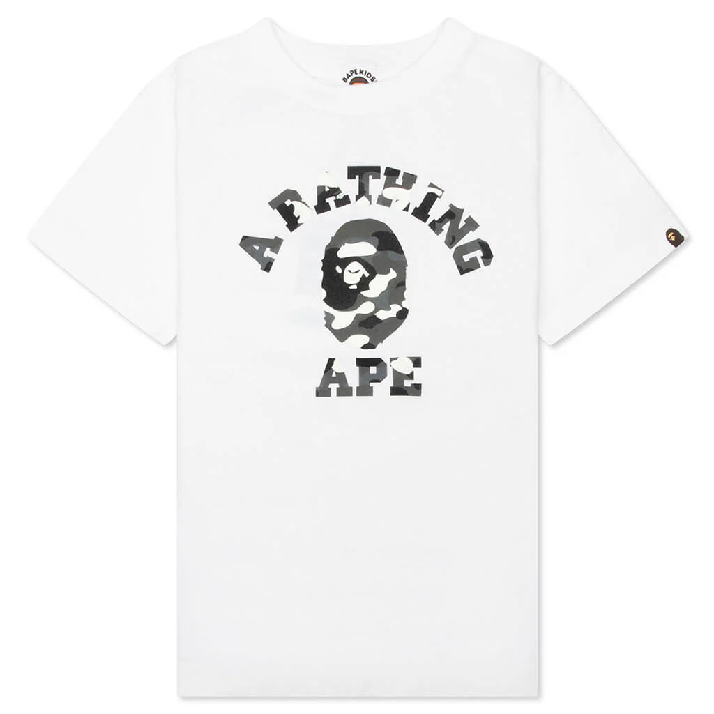Kids City Camo College Tee - White
