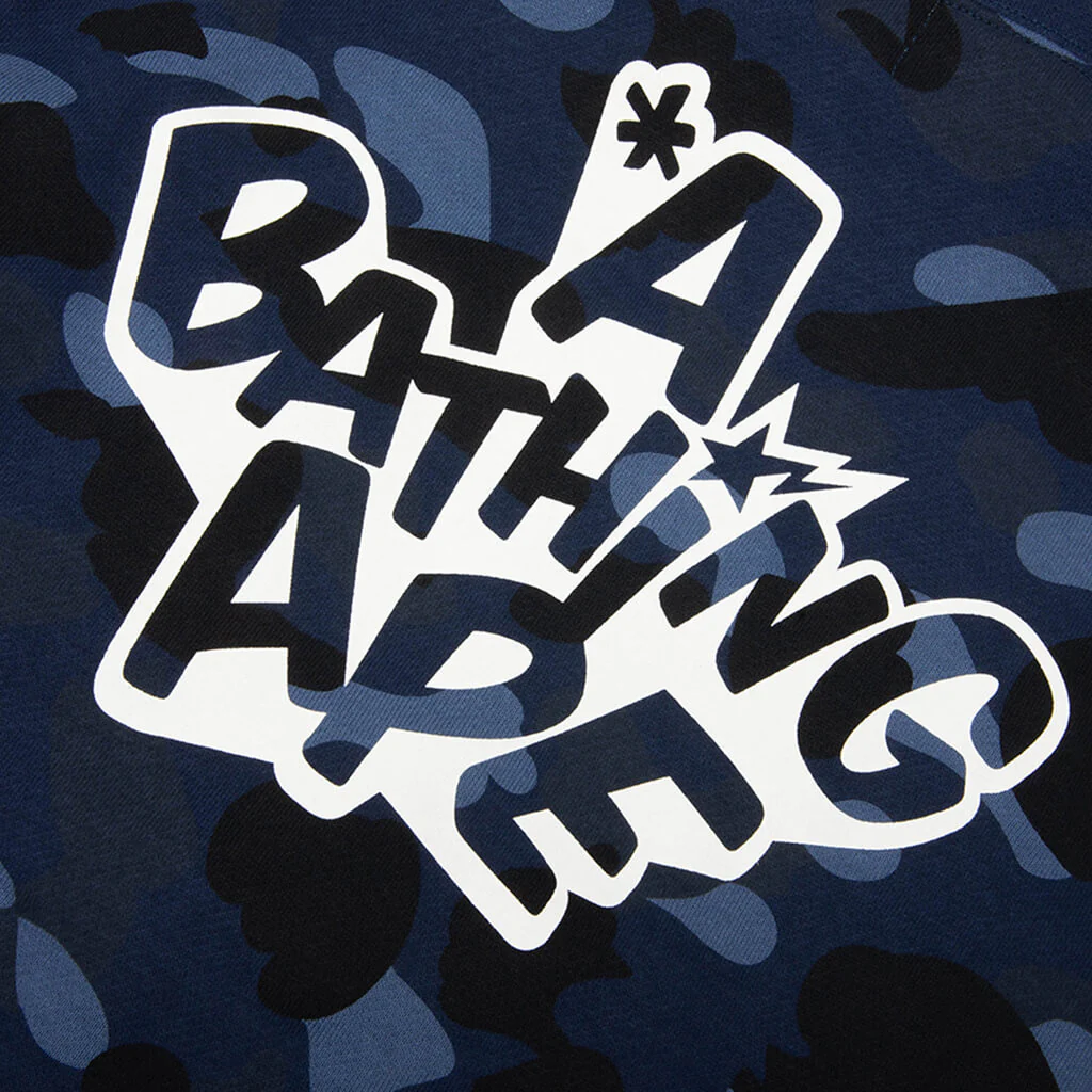 Kids Color Camo Ape Head Relaxed Fit Pullover Hoodie - Navy - Image 5