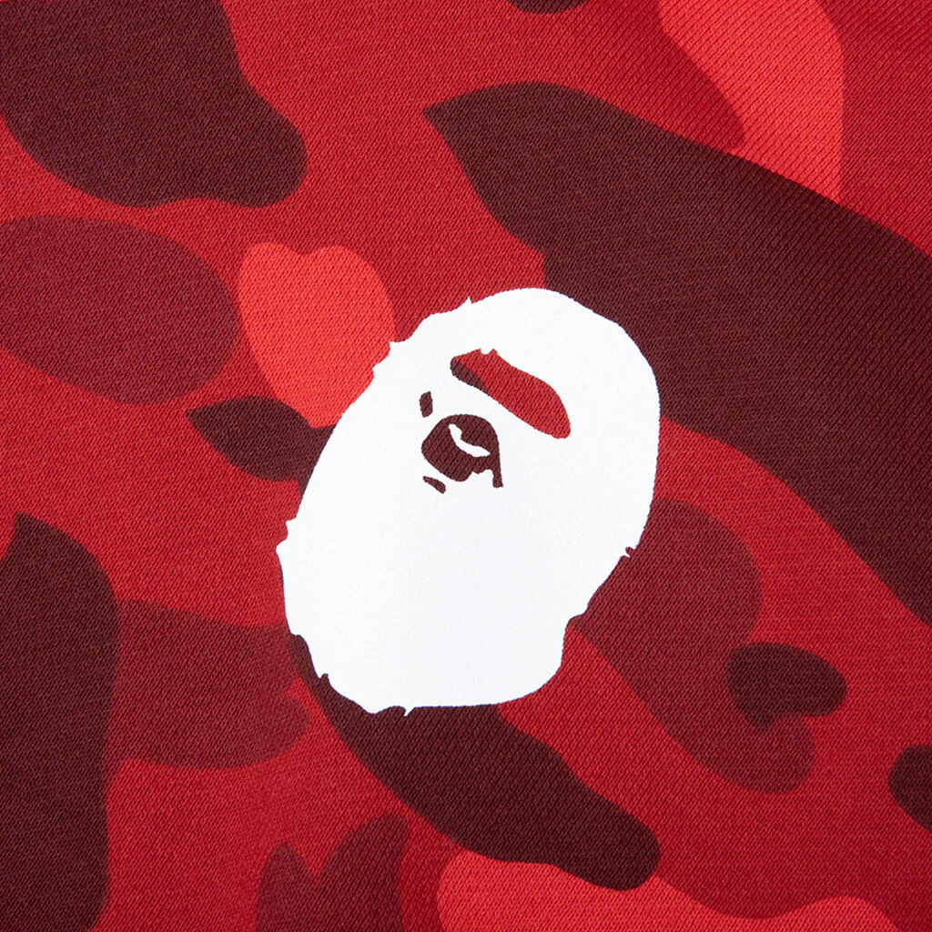 Kids Color Camo Ape Head Relaxed Fit Pullover Hoodie - Red - Image 4